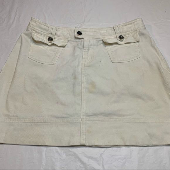 Patagonia Corduroy White Very Stained Skirt Womens 10 - Picture 2 of 10